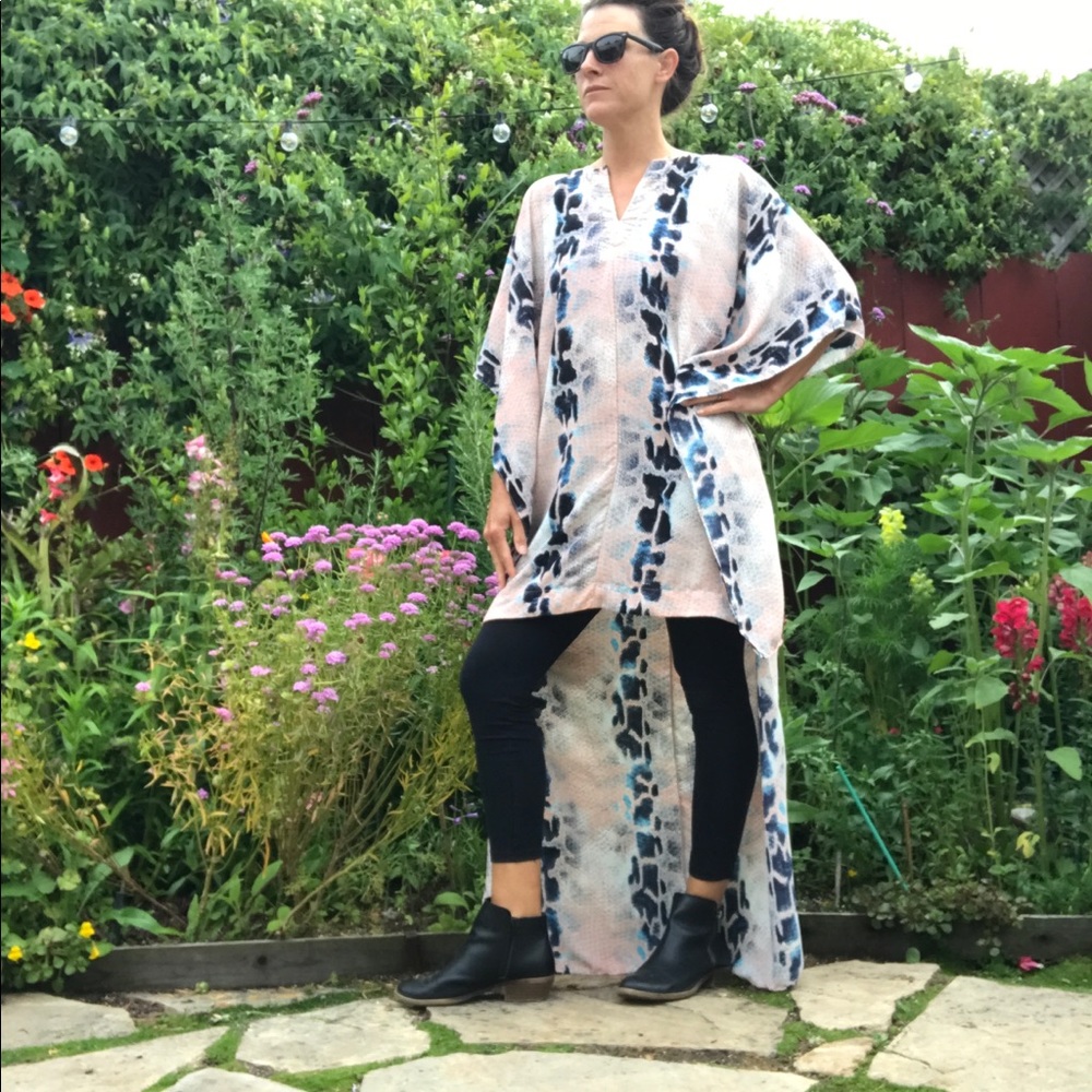 Boho High-Low Caftan Maxi Dress Animal Print